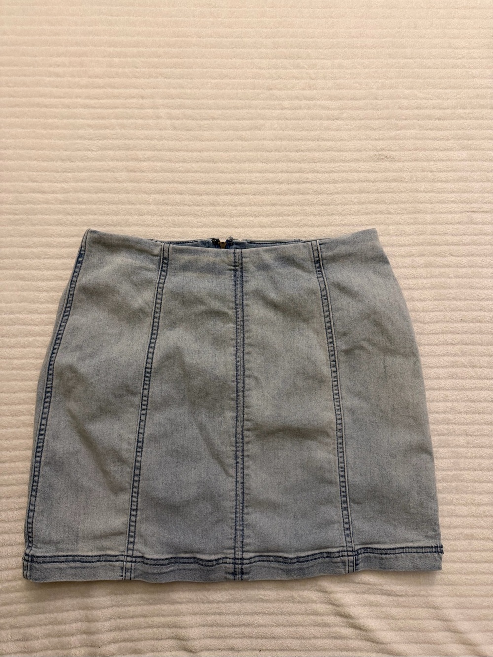 Free People Light Blue Denim Panel Mini Skirt